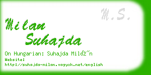 milan suhajda business card